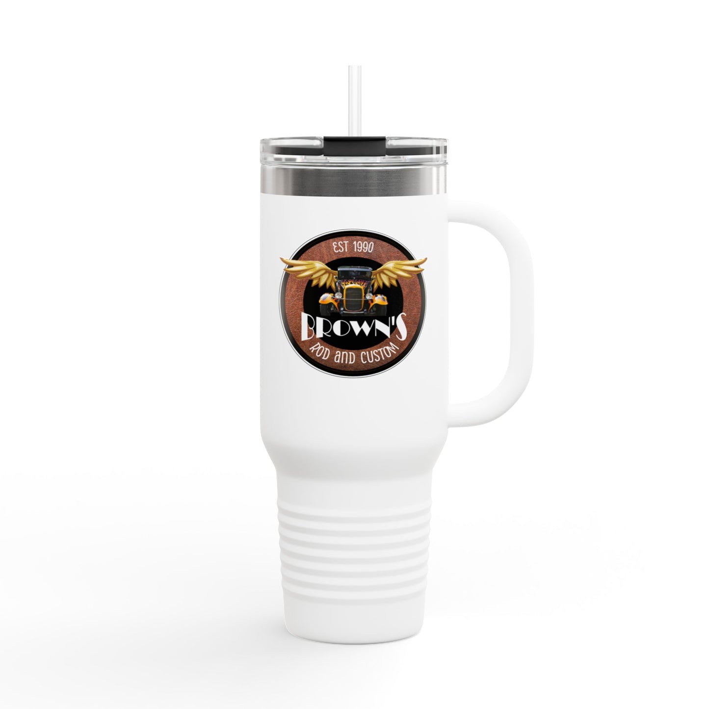 Original LOGO Brown's Rod & Custom Insulated Travel Mug, 40oz
