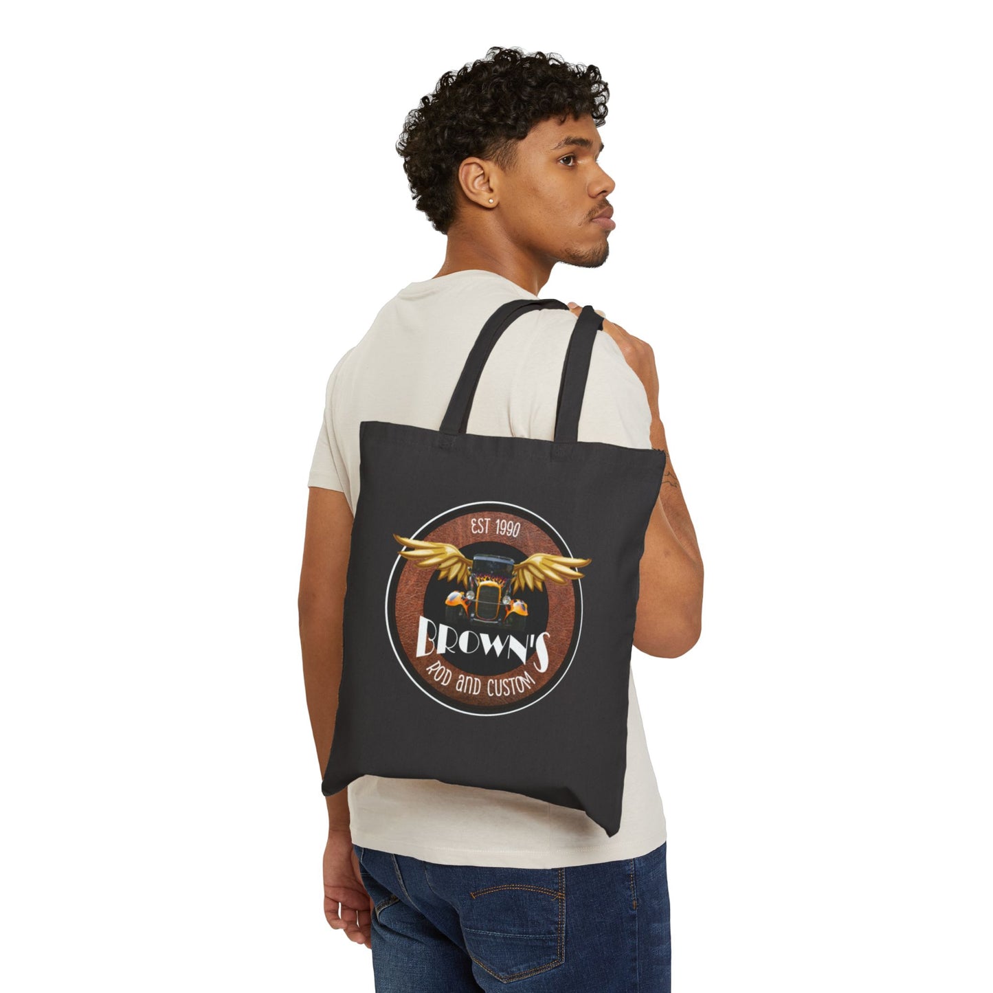 Original LOGO Brown's Rod & Custom Cotton Canvas Tote Bag