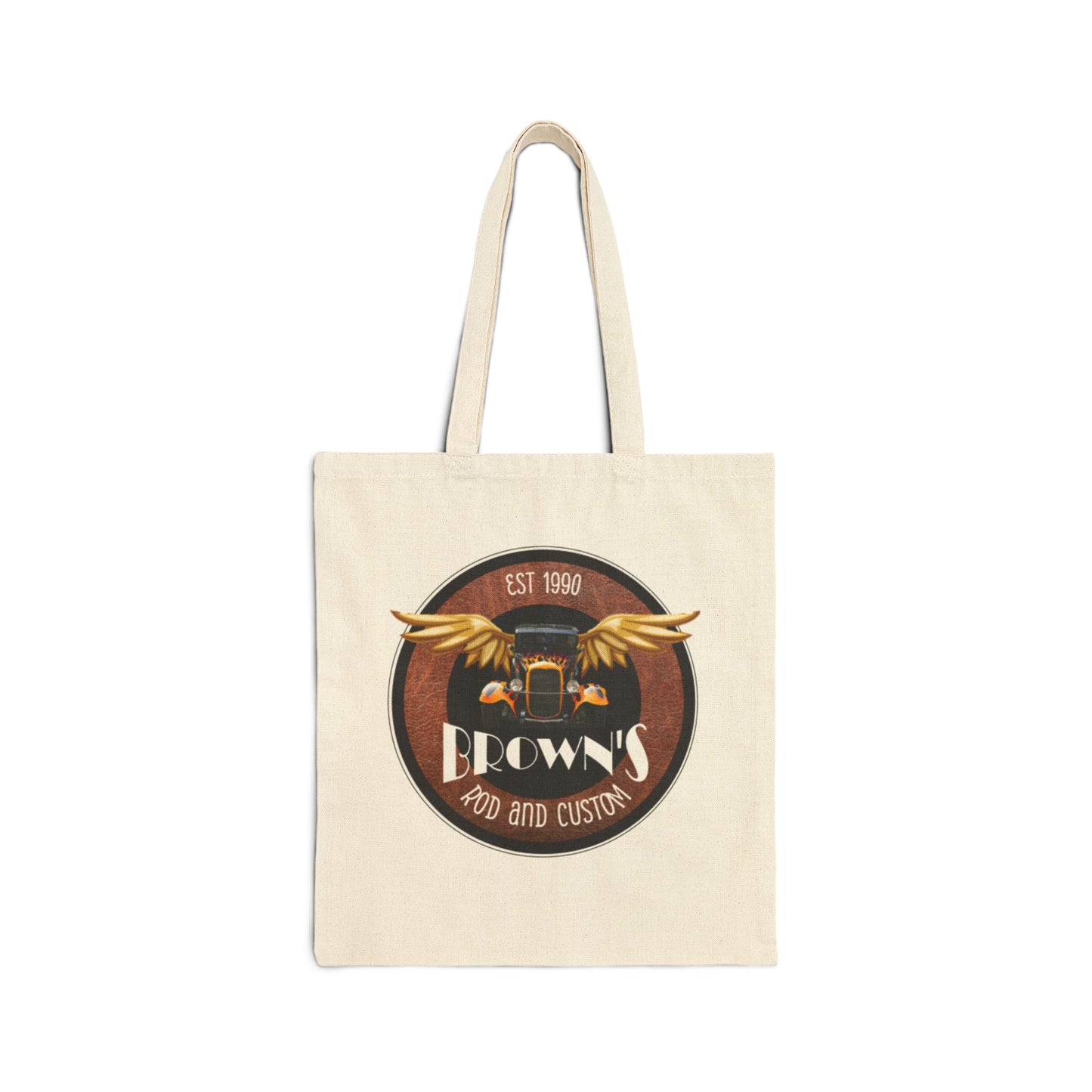 Original LOGO Brown's Rod & Custom Cotton Canvas Tote Bag