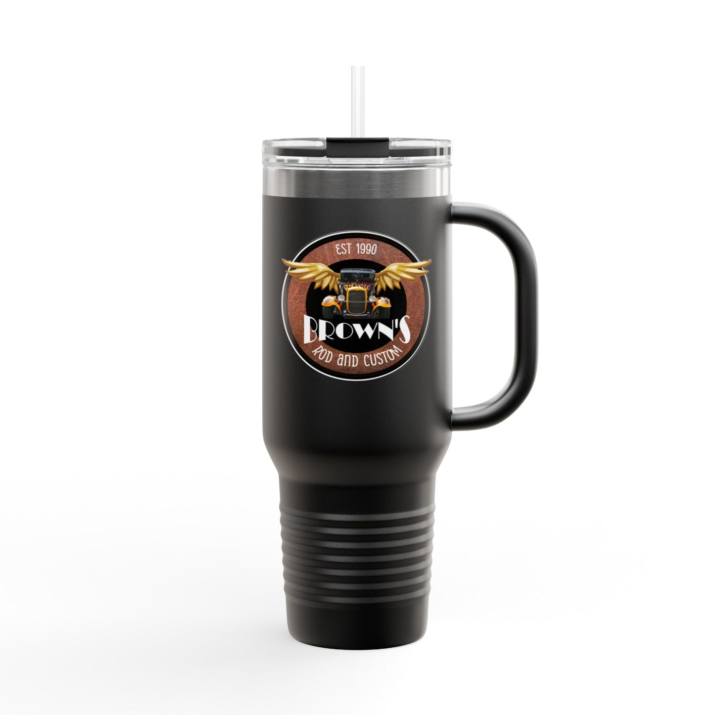 Original LOGO Brown's Rod & Custom Insulated Travel Mug, 40oz