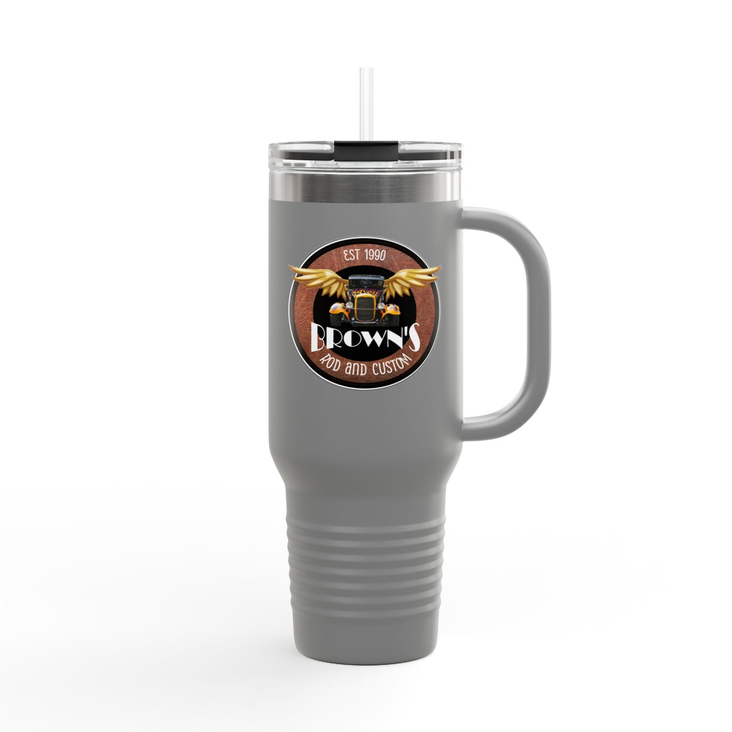 Original LOGO Brown's Rod & Custom Insulated Travel Mug, 40oz