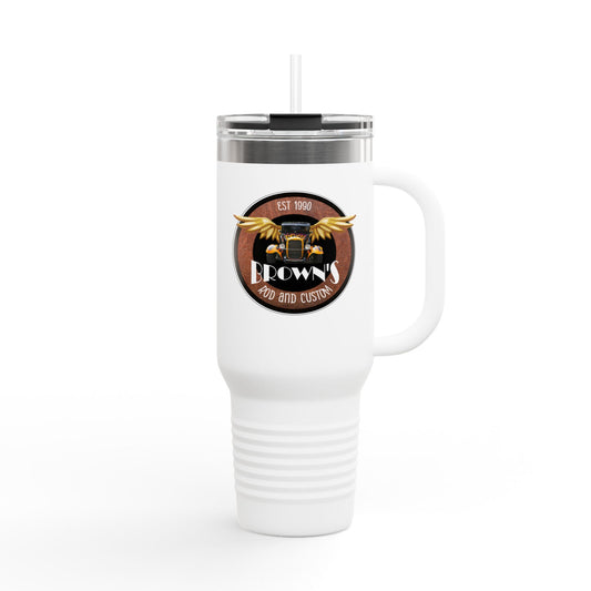 Original LOGO Brown's Rod & Custom Insulated Travel Mug, 40oz