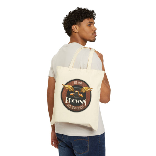 Original LOGO Brown's Rod & Custom Cotton Canvas Tote Bag