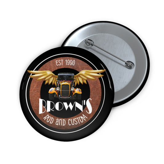 Original LOGO Brown's Rod & Custom Button 2.5"